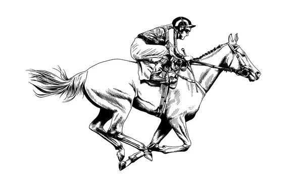 Jockey on a horse drawn — Φωτογραφία Αρχείου