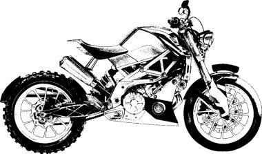 Motosiklet siyah ve beyaz boyalı