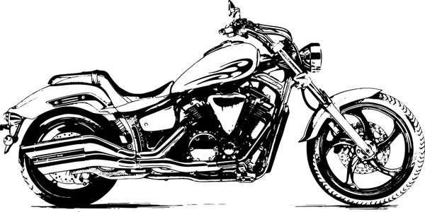画的摩托车黑色和白色 — 图库矢量图片