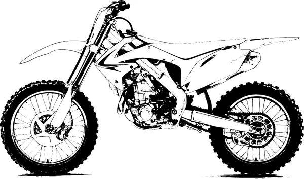 Pintado la motocicleta en blanco y negro — Vector de stock