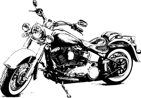 画的摩托车黑色和白色 — 图库矢量图片
