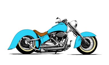 the motorcycle painted with ink clipart