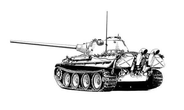 Těžký tank je malován s inkoustem — Stock fotografie