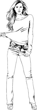 mürekkeple çizilmiş kız