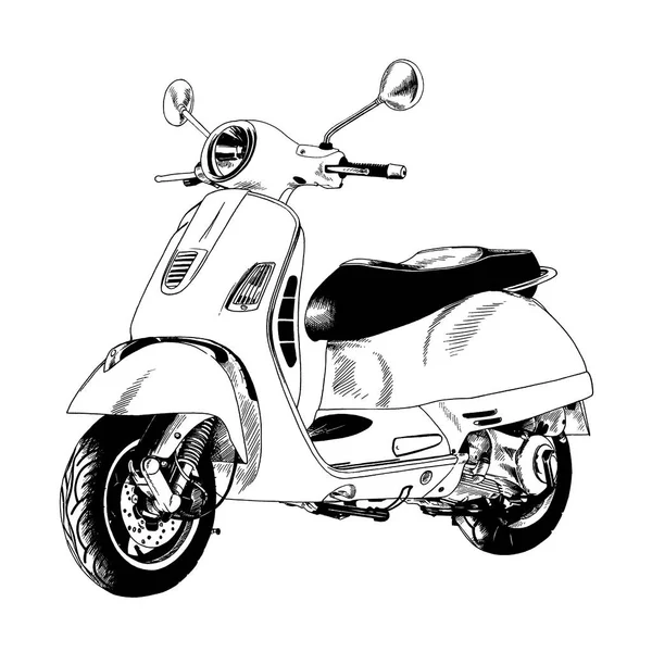 Small city moped painted with ink by hand — Stock Photo, Image