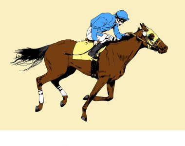 mürekkep atlı dörtnala jokey 