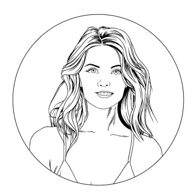 mürekkeple elle çizilmiş bir mayo güzel ince kız