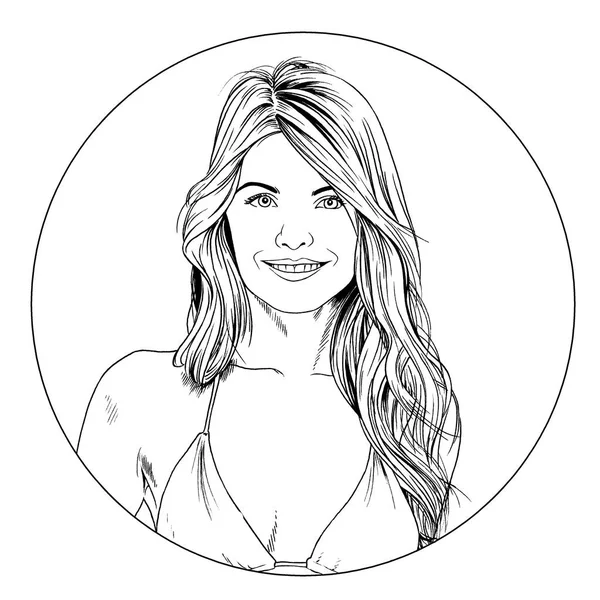 mürekkeple elle çizilmiş bir mayo güzel ince kız 