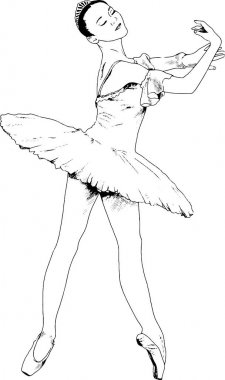 zarif dans eden balerin el ile mürekkeple boyalı