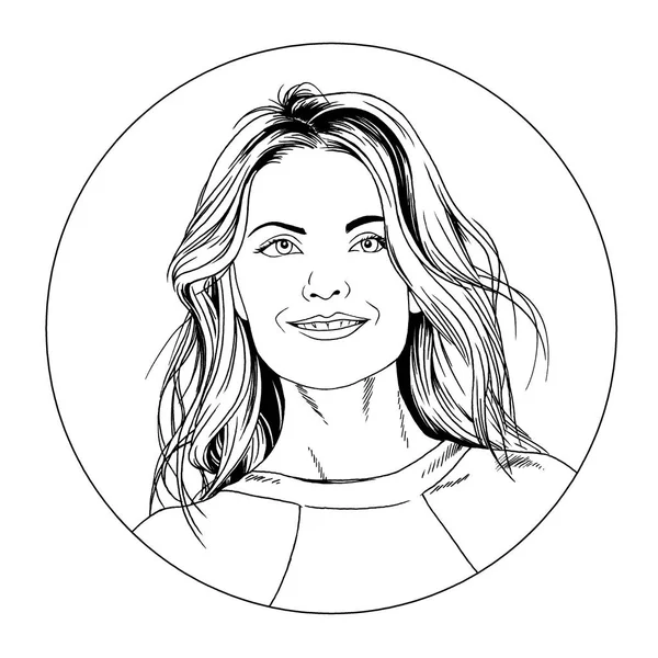 Kız tarzı pop sanat el boyaması beyaz bir arka plan üzerinde portresi 