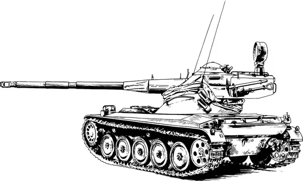El tanque está pintado con tinta — Vector de stock