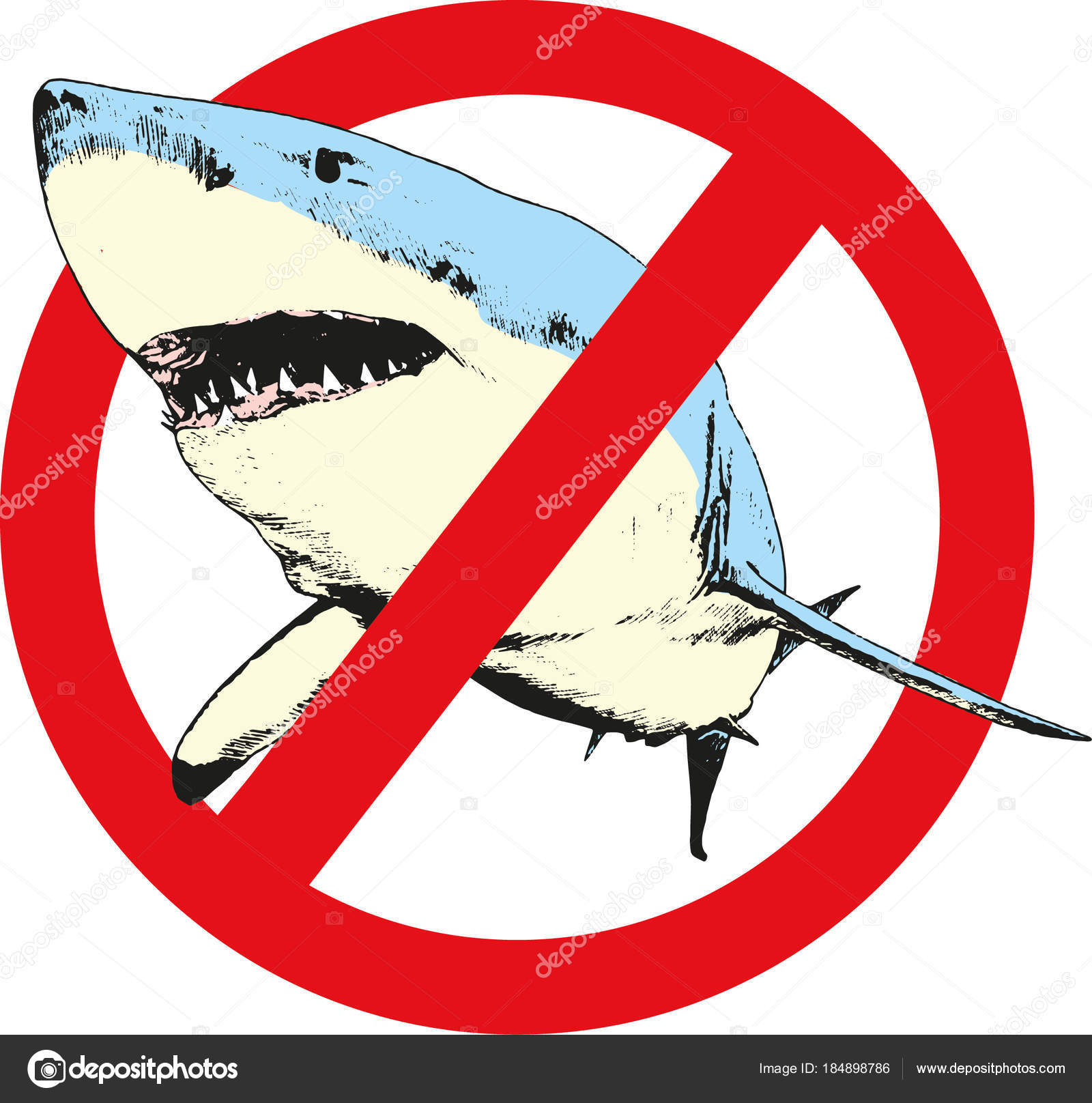 Grote Witte Haai Getekend Inkt Freehand Schets Logo Stockvector C Evgo1977 184898786