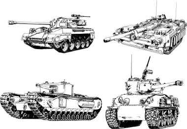 Mürekkep el yazısıyla çizilmiş güçlü bir tank.