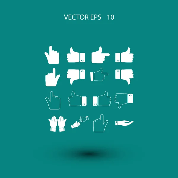 Icono de mano vector — Vector de stock
