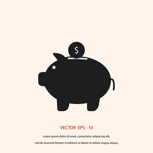 Pictogram spaarvarken — Stockvector