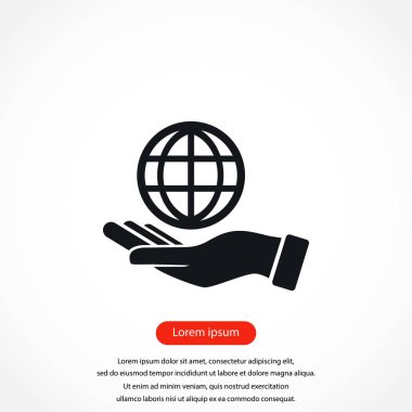 El ele tutuşan dünya - vektör simgesi