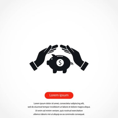 Kaydetme, kumbara vektör simgesi