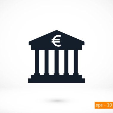 Euro banka vektör simgesi