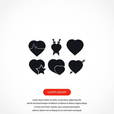 Kalpler simgeler vektör