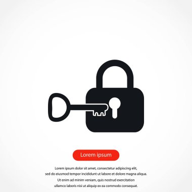 Kilit ve anahtar vektör simgesi