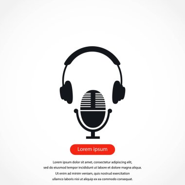 kulaklık ve mikrofon simgesi