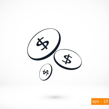 Düz para vektör simgesi 