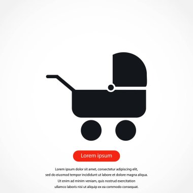 Çocuk arabası simge vektör