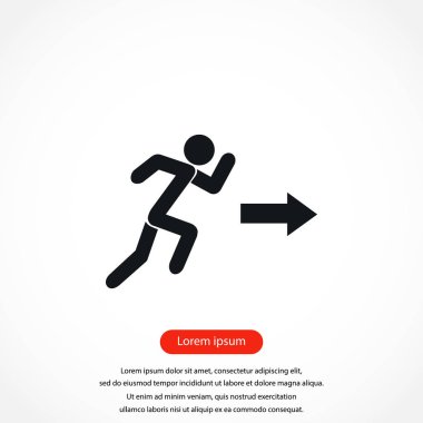  çalışan adam şekil ve yön ok simgesi
