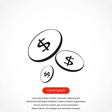 Düz para vektör simgesi 