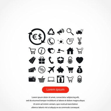 alışveriş simgeler vektör