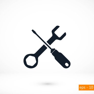 tornavida ve anahtar simgesi