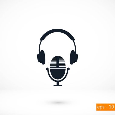  kulaklık ve mikrofon simgesi
