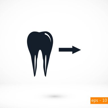 Diş yönü gösterir. simge. vektör