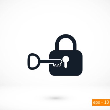 Kilit ve anahtar vektör simgesi
