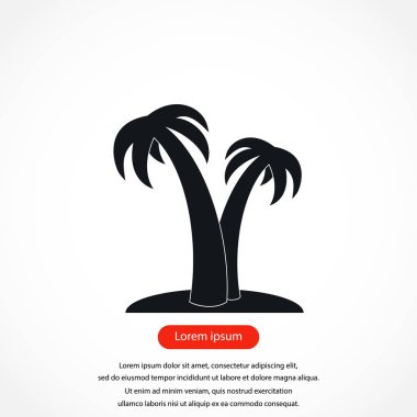 Palm tropik ağaç simgesiyle
