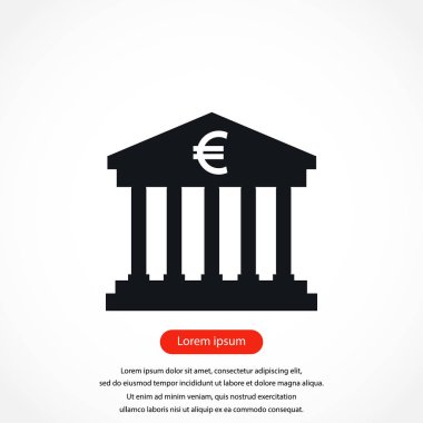 Euro banka vektör simgesi