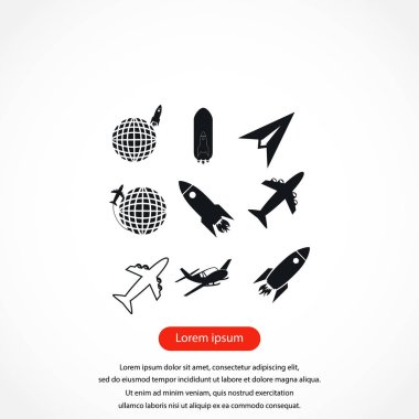 Dünya ve roketler simgesi