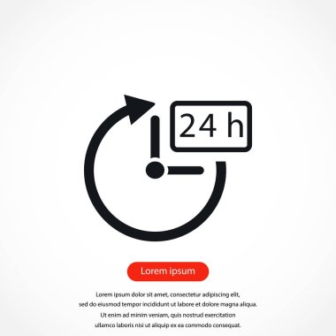 24 saat simge vektör