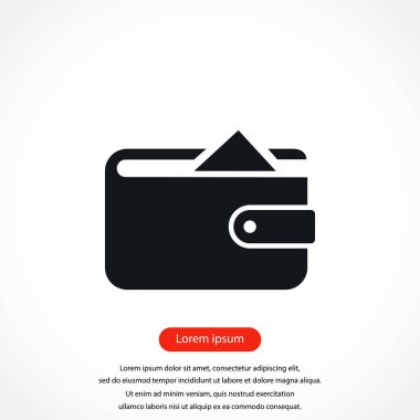 Düz uzun gölge cüzdan simgesi