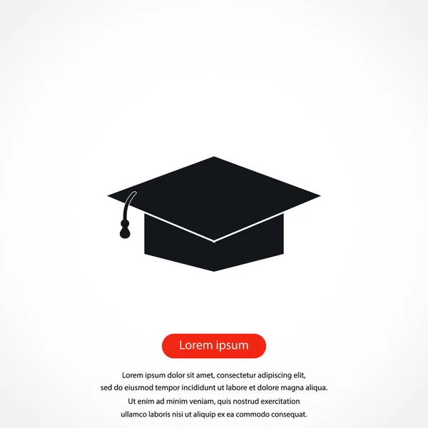 Graduation cap black icon — Stock Vector