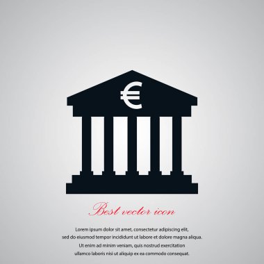 Euro banka vektör simgesi