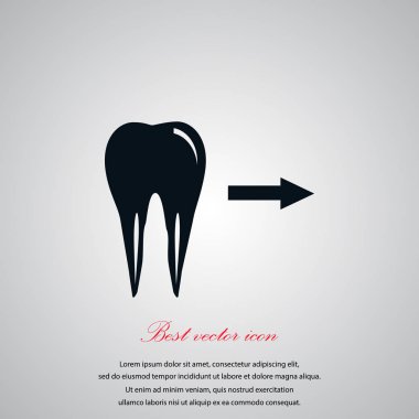 Diş yönü gösterir. simge. vektör