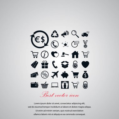 alışveriş simgeler vektör