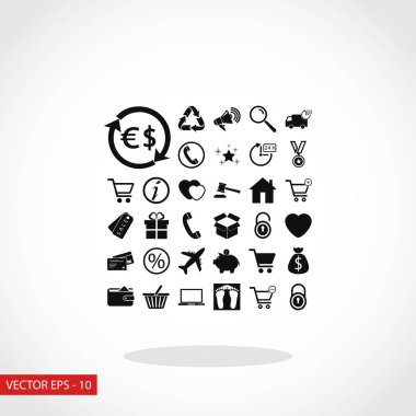 alışveriş simgeler vektör