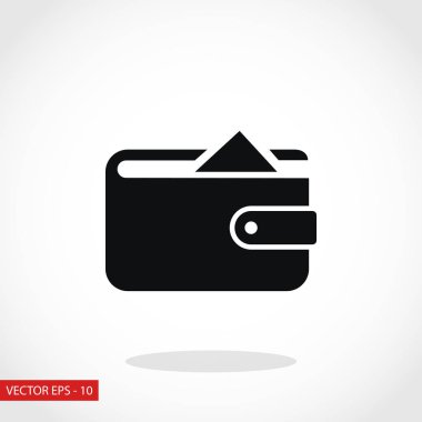 Düz uzun gölge cüzdan simgesi