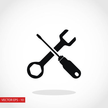 tornavida ve anahtar simgesi