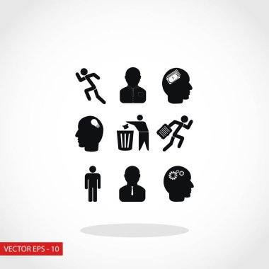 siyah çalışma işadamı simgesi