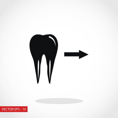 Diş yönü gösterir. simge. vektör