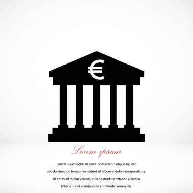 Euro banka vektör simgesi