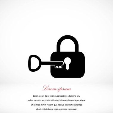 Kilit ve anahtar vektör simgesi